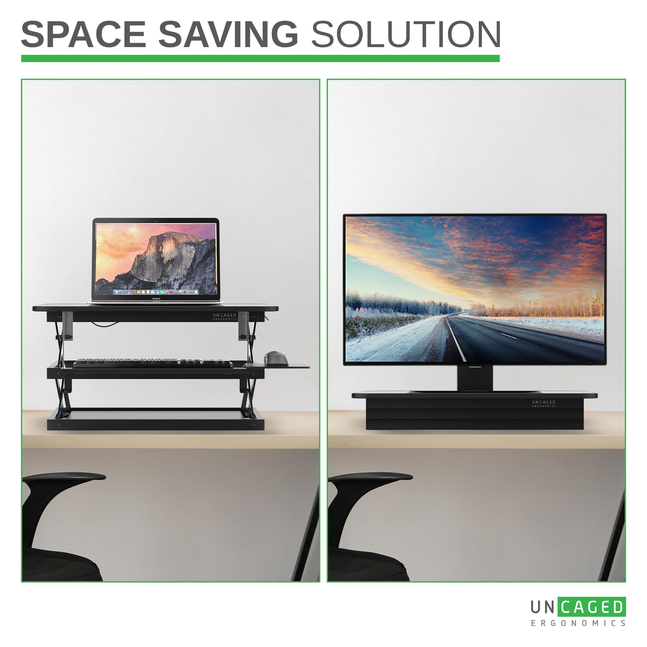 Changedesk Adjustable Standing Desk Converter for Laptop & Computer - Portable Sit to Stand Riser with Ergonomic Design | Perfect for Home Office, Workspace & Gaming Setup