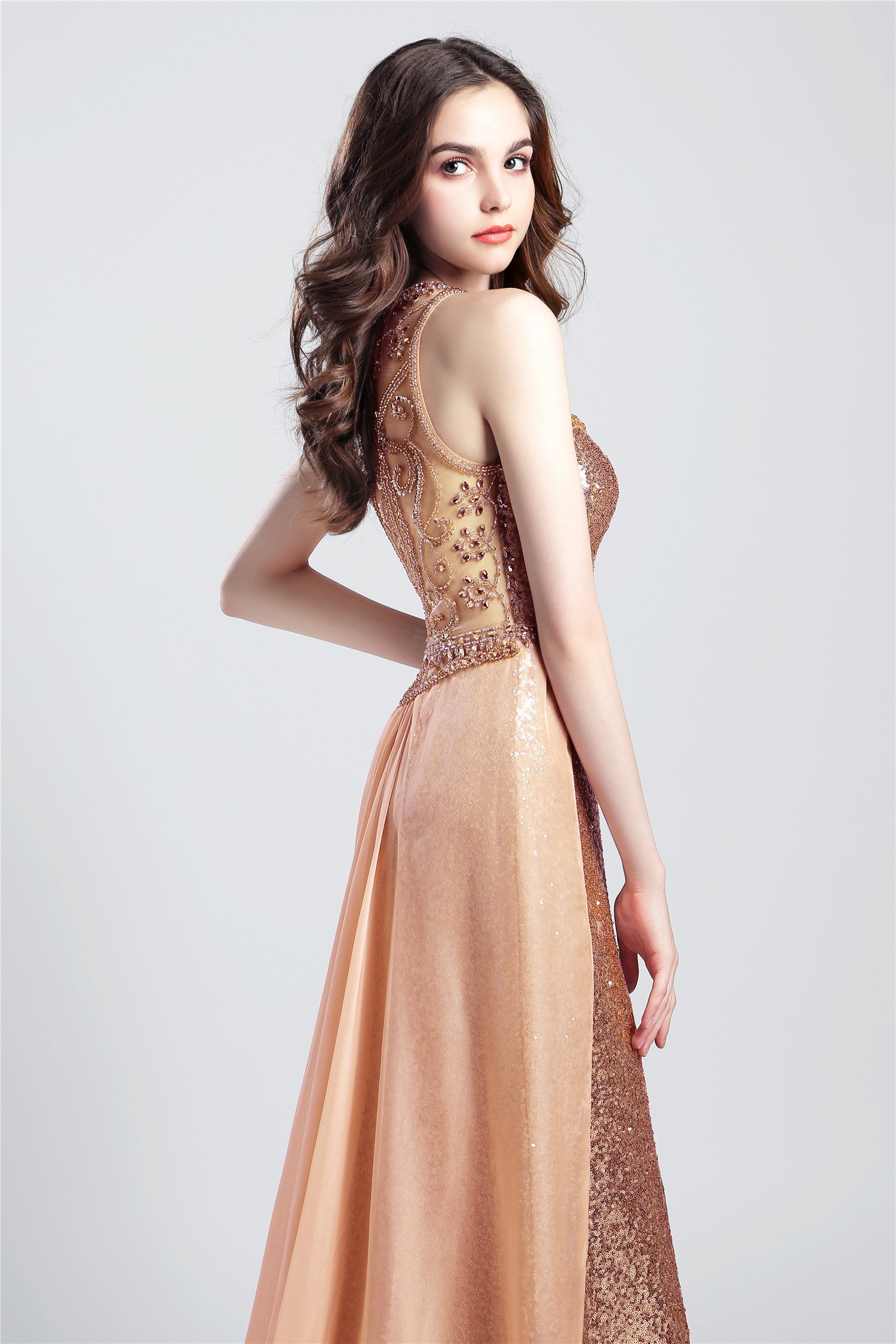 Elegant Sequin Crystal Beaded Mermaid Prom Dress for Women - KS057 Floor Length Evening Gown for Formal Events, Parties & Special Occasions