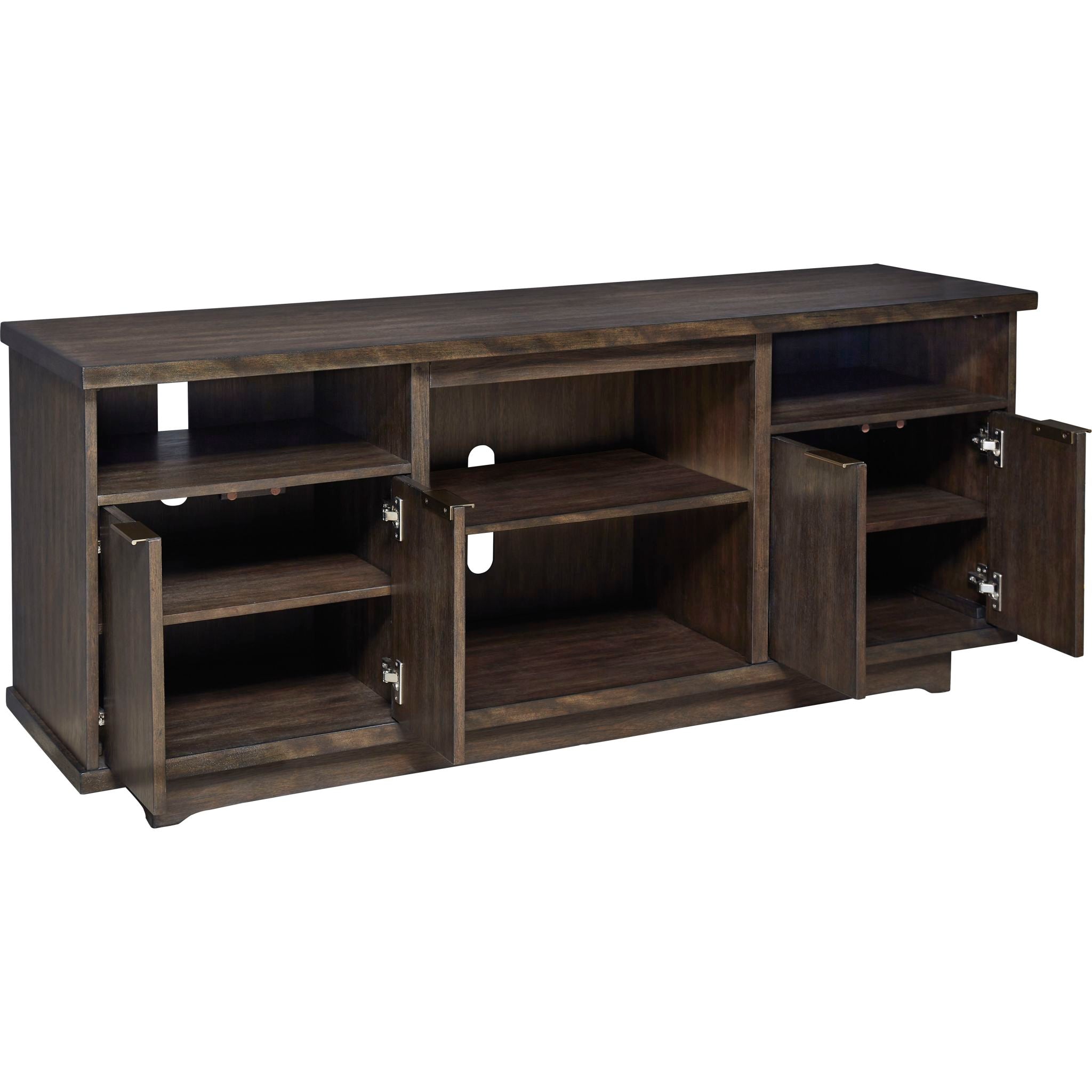Brazburn TV Stand with Fireplace - Dark Brown Wood Entertainment Center for Living Room, Bedroom & Home Theater