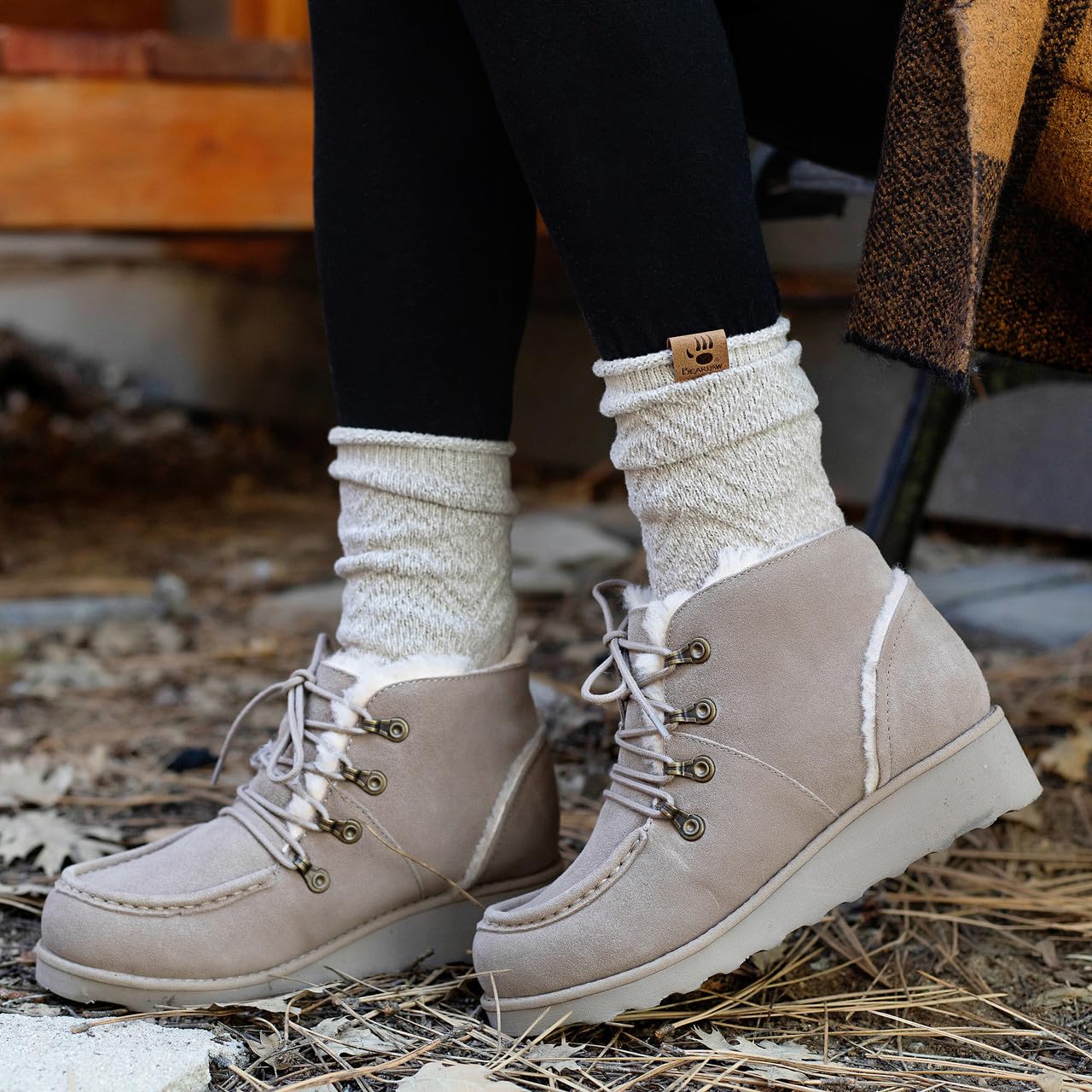 BEARPAW Women's Malinda Suede Winter Boots - Comfortable & Warm Ankle Boots for Cold Weather | Casual Outdoor & Indoor Wear for Women