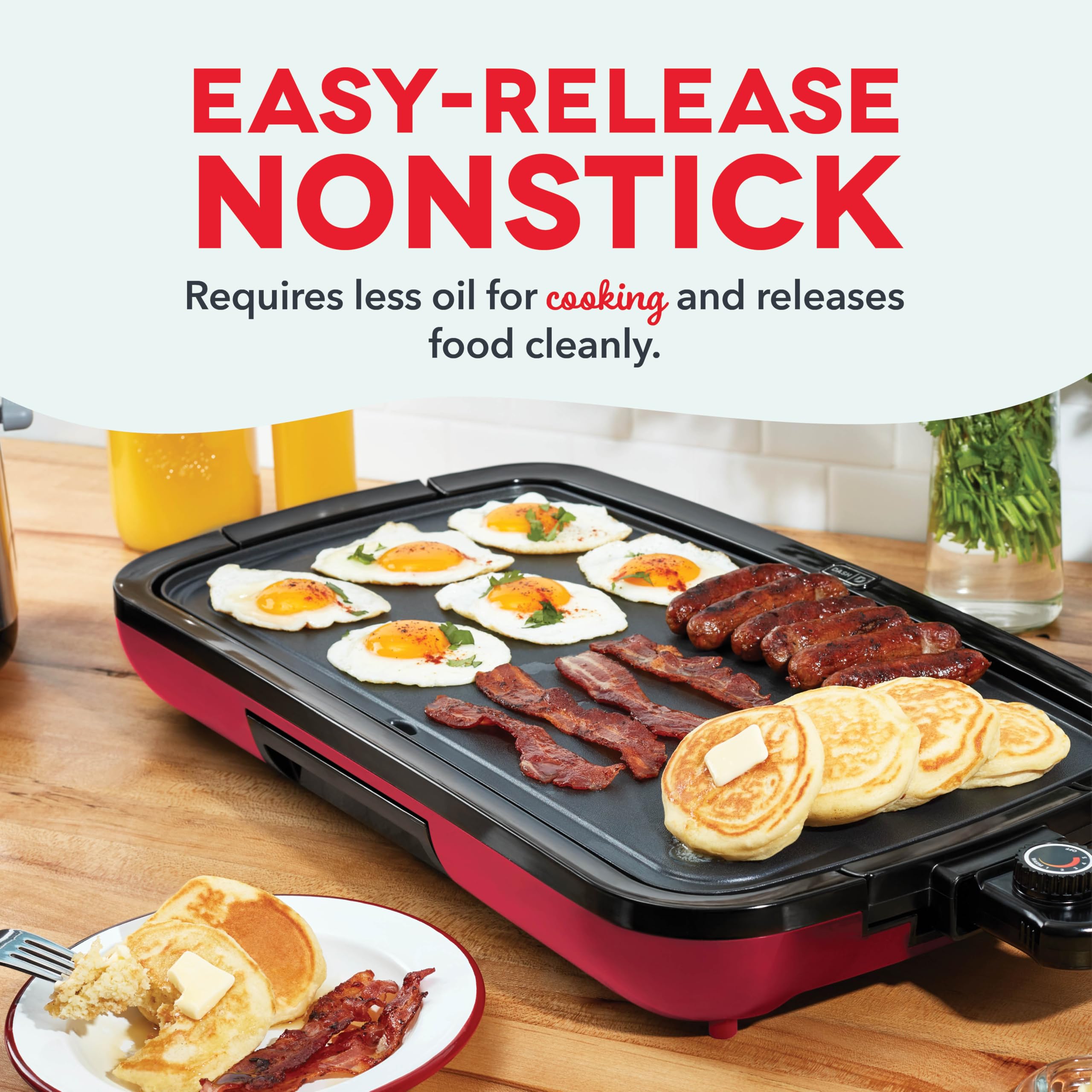 DASH Deluxe 1500-Watt Electric Griddle with Removable Nonstick Cooking Plate - 20