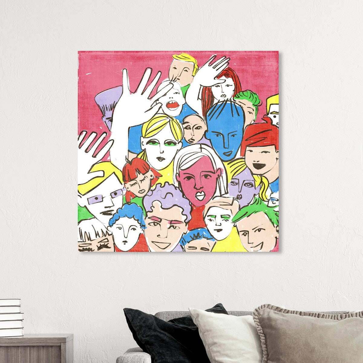 Modern Pink Canvas Wall Art Print - Concert Theme Decor for Living Room, Bedroom & Office | Music Lover Gift, Home Aesthetic