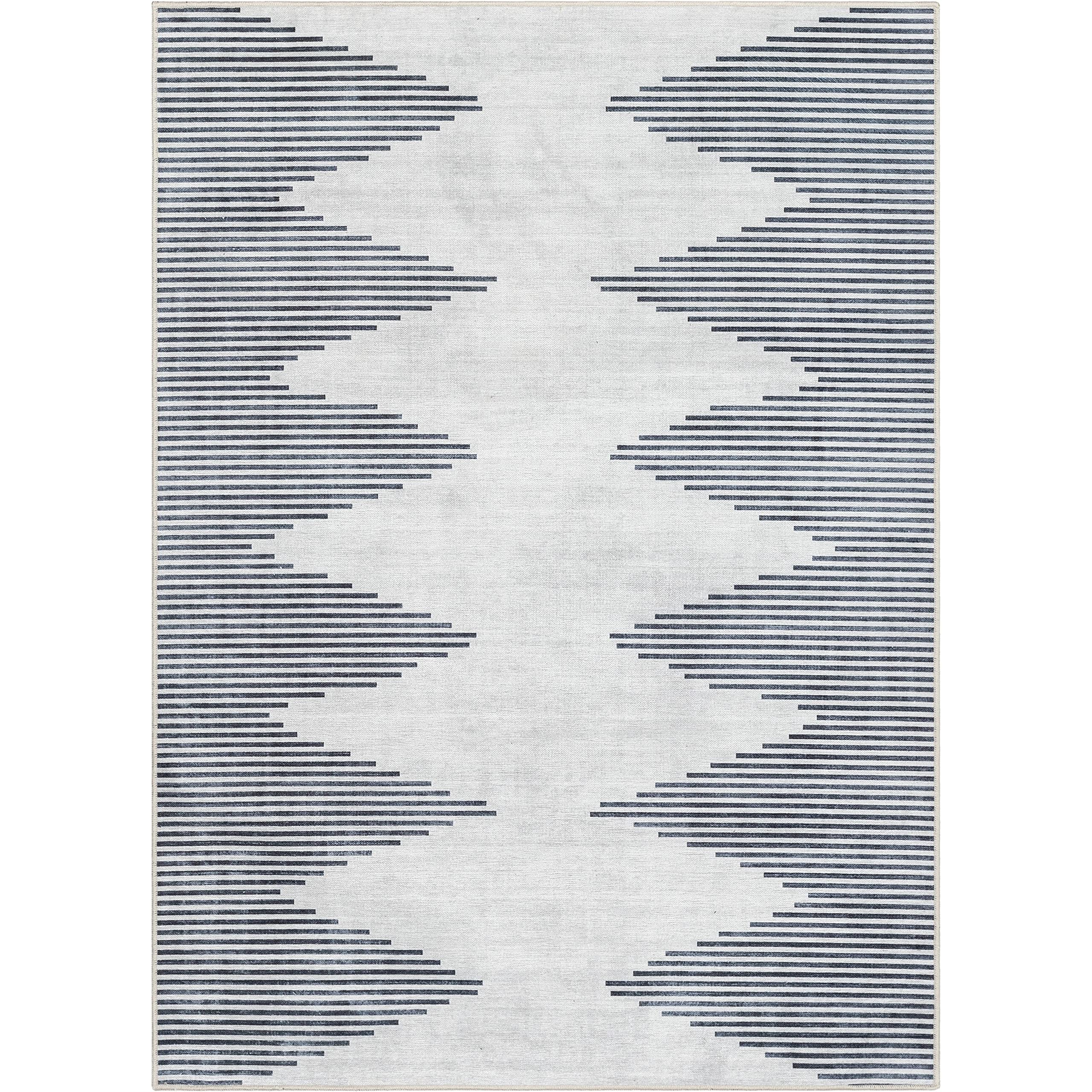 Well Woven Apollo Bree Moroccan 5' x 7' Ivory Grey Distressed Machine Washable Area Rug - Perfect for Living Room, Bedroom, or Office Decor