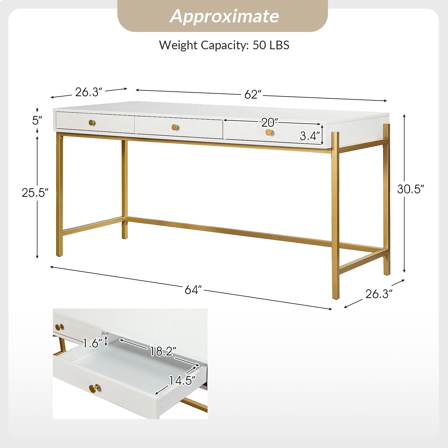 Bibiano Modern Writing Desk - Stylish Home Office Furniture for Small Spaces | Perfect for Study, Work, and Remote Learning