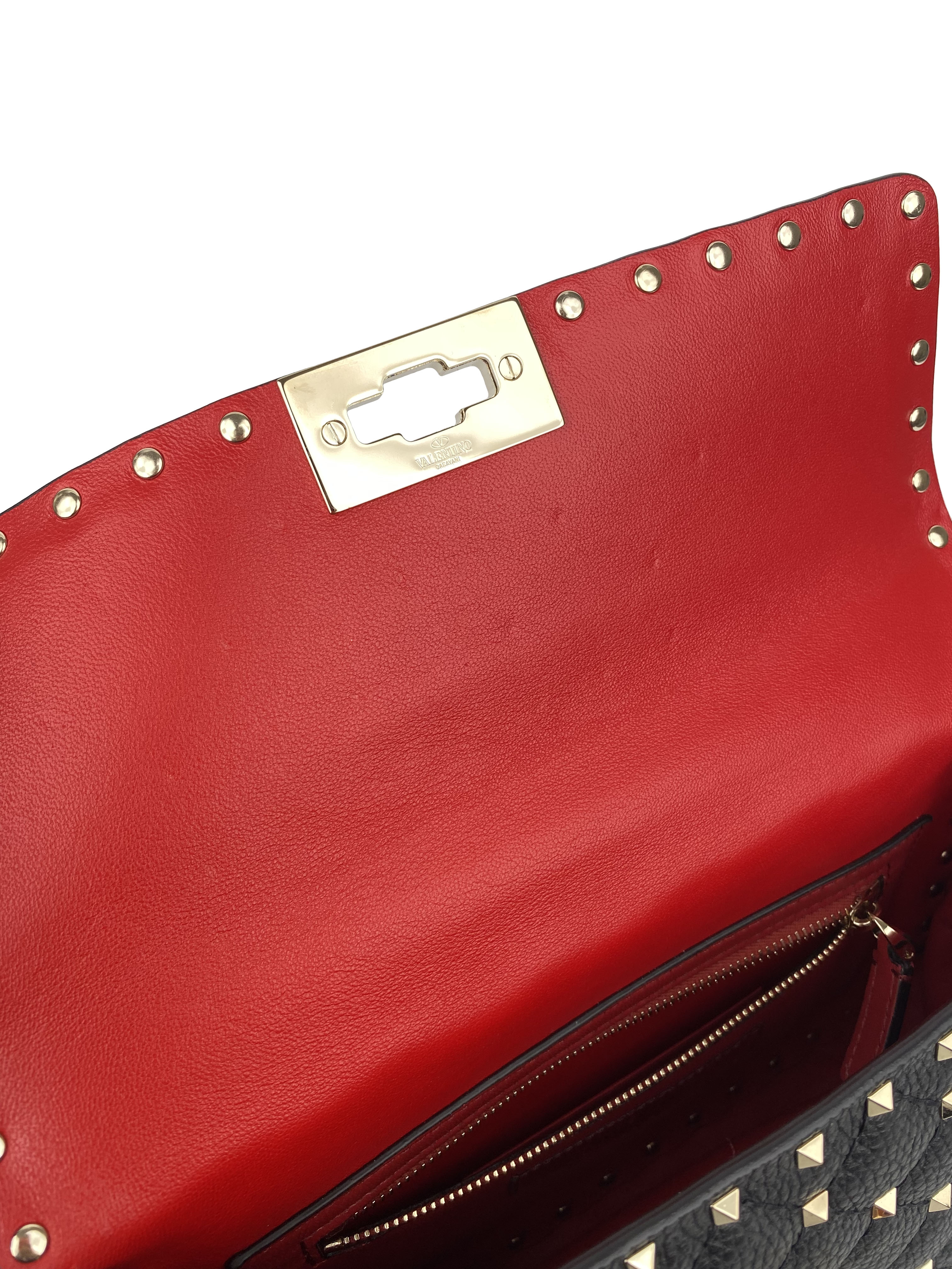 Valentino Rockstud Black & White Leather Shoulder Bag - Stylish Designer Handbag for Women, Perfect for Parties, Date Nights & Everyday Fashion Accessory