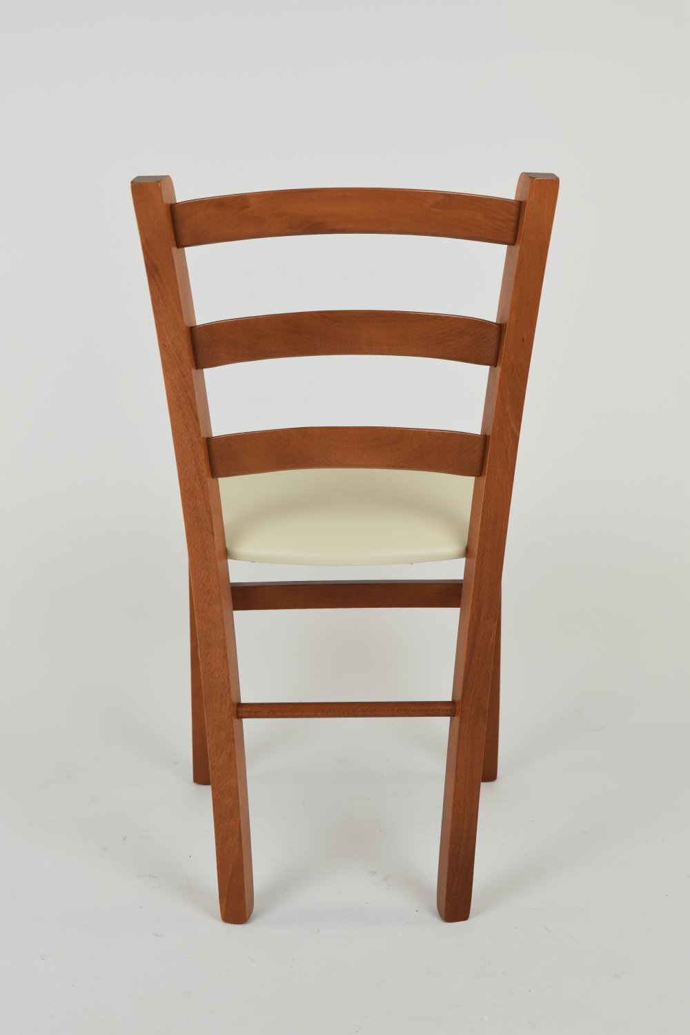 TommyChairs Venice Wooden Dining Chair - Cherry Beech Frame with Ivory Polyurethane Upholstered Seat - Perfect for Kitchen, Dining Room, and Home Decor