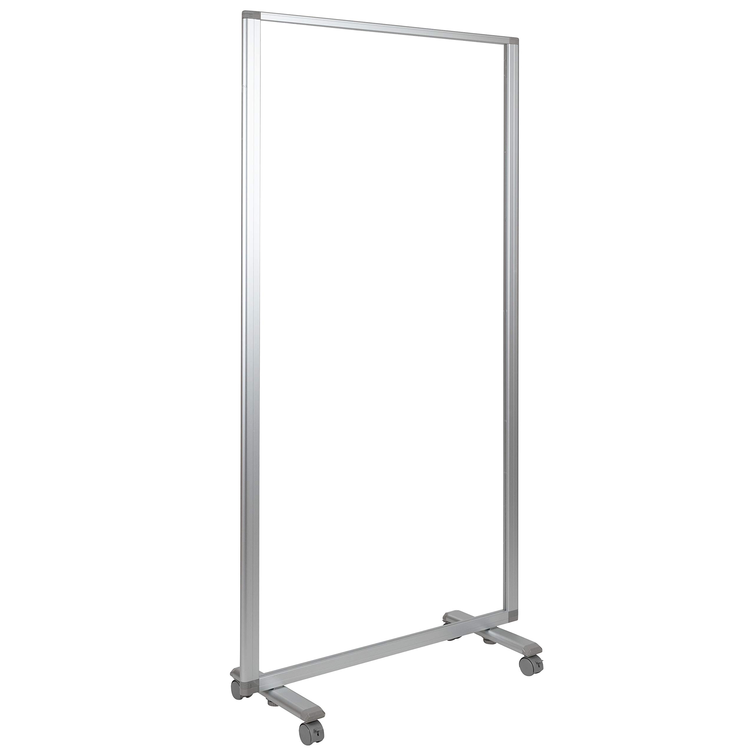 Portable Clear Room Divider Partition - Freestanding Mobile Sneeze Guard Screen for Office, Restaurant, Lobby & Public Areas | Privacy Protection & Social Distancing Solution