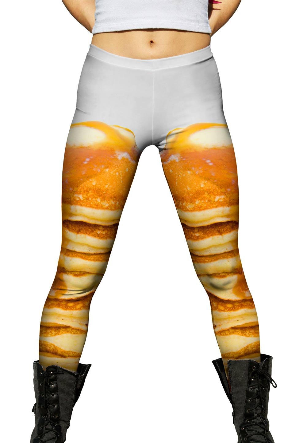 Yizzam Pancake Stack Women's Leggings - High Waisted Yoga Pants for Workout, Running & Lounge Wear