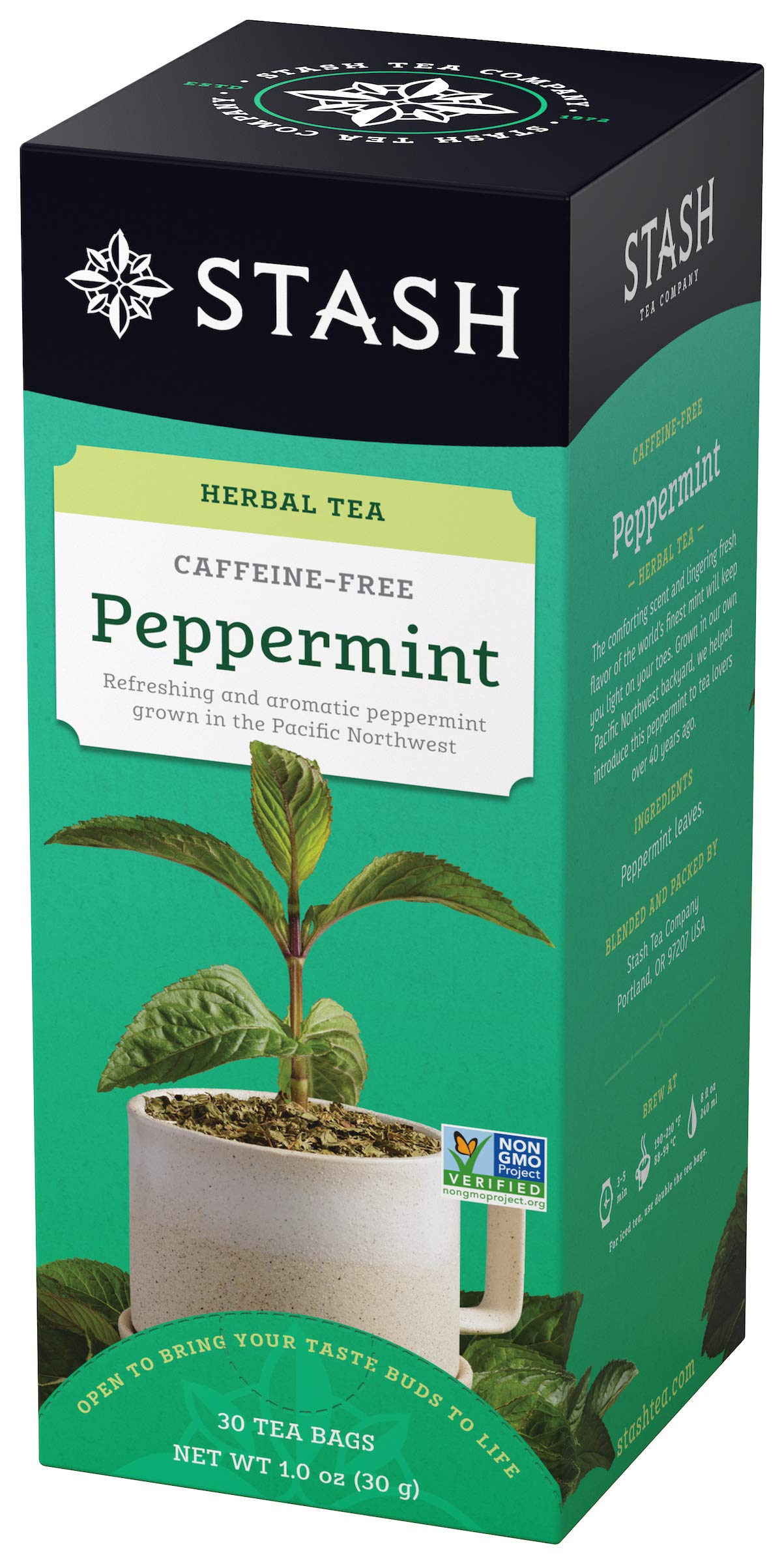 Organic Peppermint Herbal Tea Bags - Stash Tea (6 Boxes, 180 Count) | Caffeine-Free, Relaxing Herbal Tea for Stress Relief & Digestion | Perfect for Evening, Office & Gift Giving