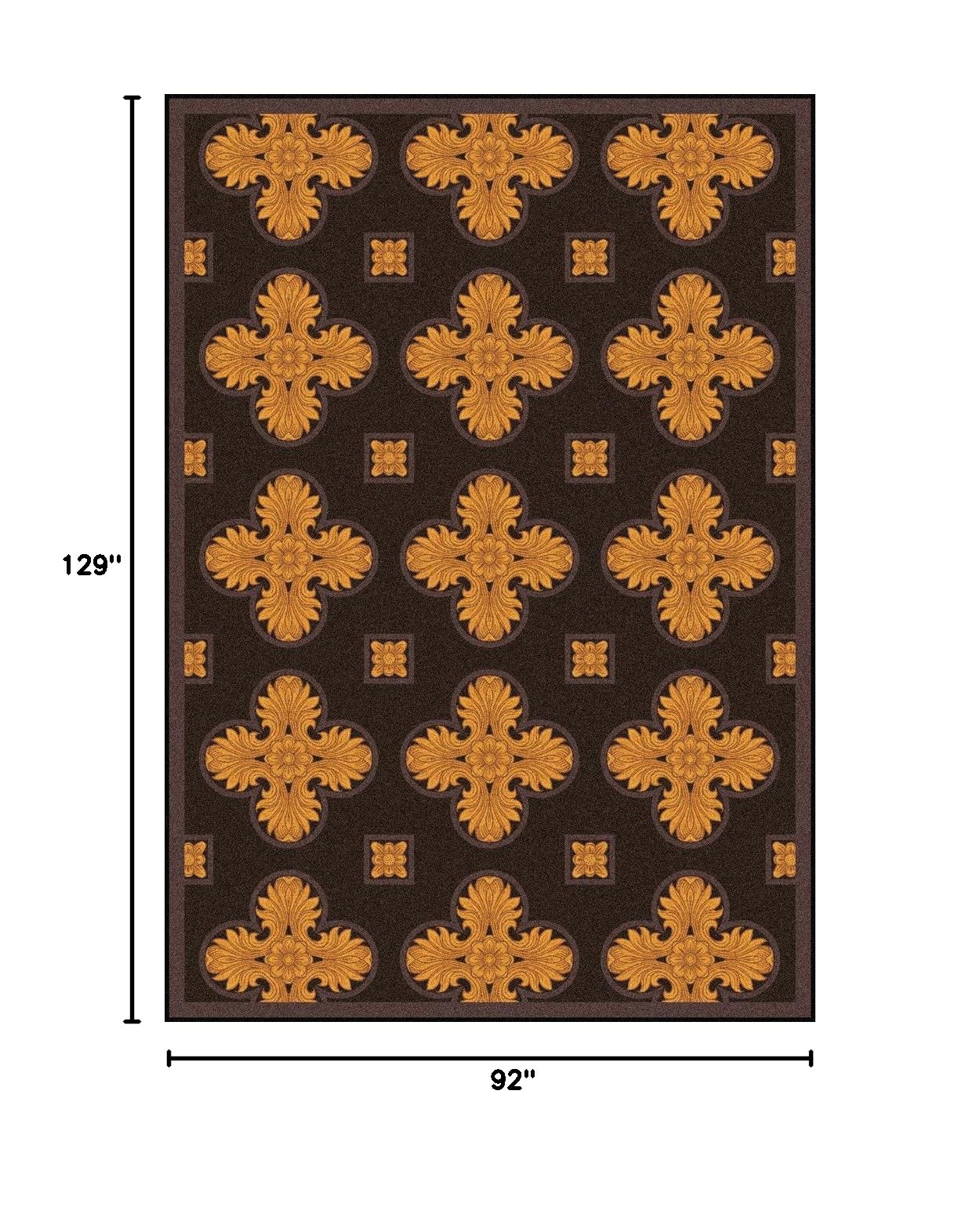 Joy Carpets Any Day Matinee Tivoli Theater Area Rug - Soft Brown Indoor Rug for Living Room, Bedroom & Home Theater Decor