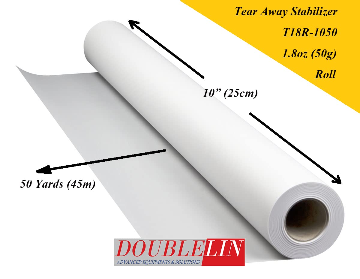 DOUBLELIN Tearaway Embroidery Stabilizer Backing Paper - 1.8oz White, 10
