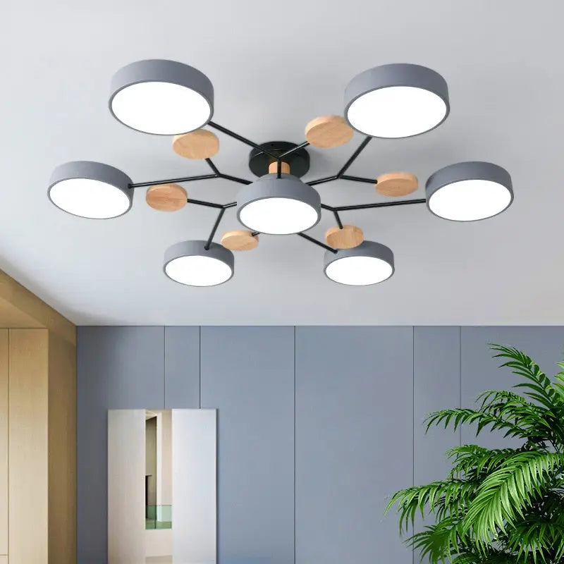 Modern Eileen LED Ceiling Light Fixture for Living Room - Dimmable Flush Mount Lighting with Remote Control - Perfect for Bedroom, Dining Room, and Home Decor