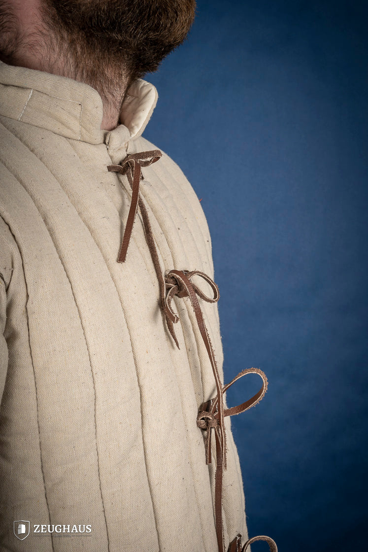 Medieval Thick Gambeson Natural Cotton Padded Armor - Perfect for LARP, Cosplay & Historical Reenactment