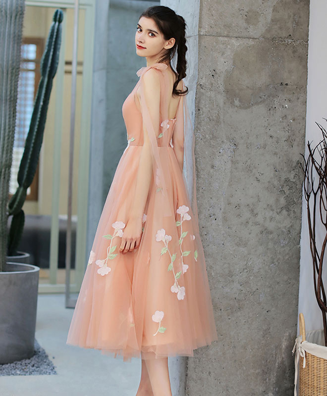 Elegant Pink Tulle Lace Applique Short Prom Dress for Homecoming, Sweet 16, Quinceañera & Formal Events - Perfect for Dances, Parties & Special Occasions