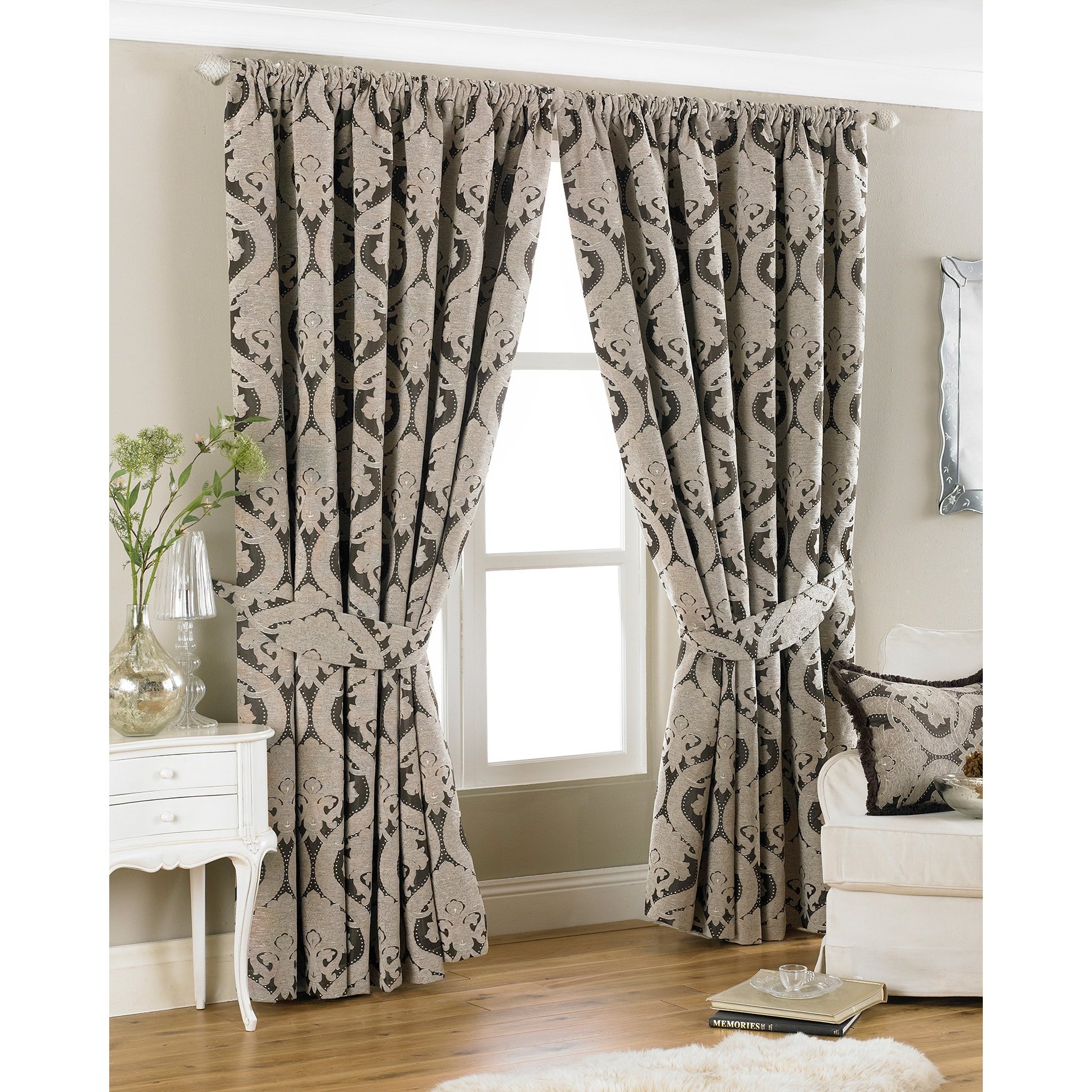 Renaissance Pencil Pleat Curtains 90x90 Inches - Mocha Brown Blackout Drapes for Living Room & Bedroom | Thermal Insulated Window Treatments for Home Decor