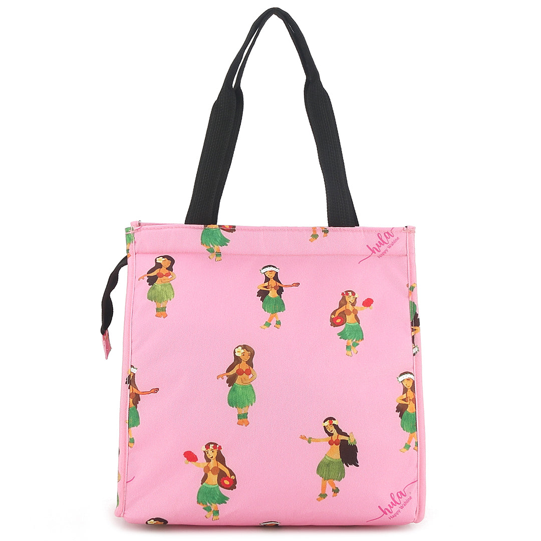 Insulated Lunch Tote Bag for Women - Small Pink Hula Girl Design | Perfect for Work, School & Picnics | Keeps Food Fresh & Cool