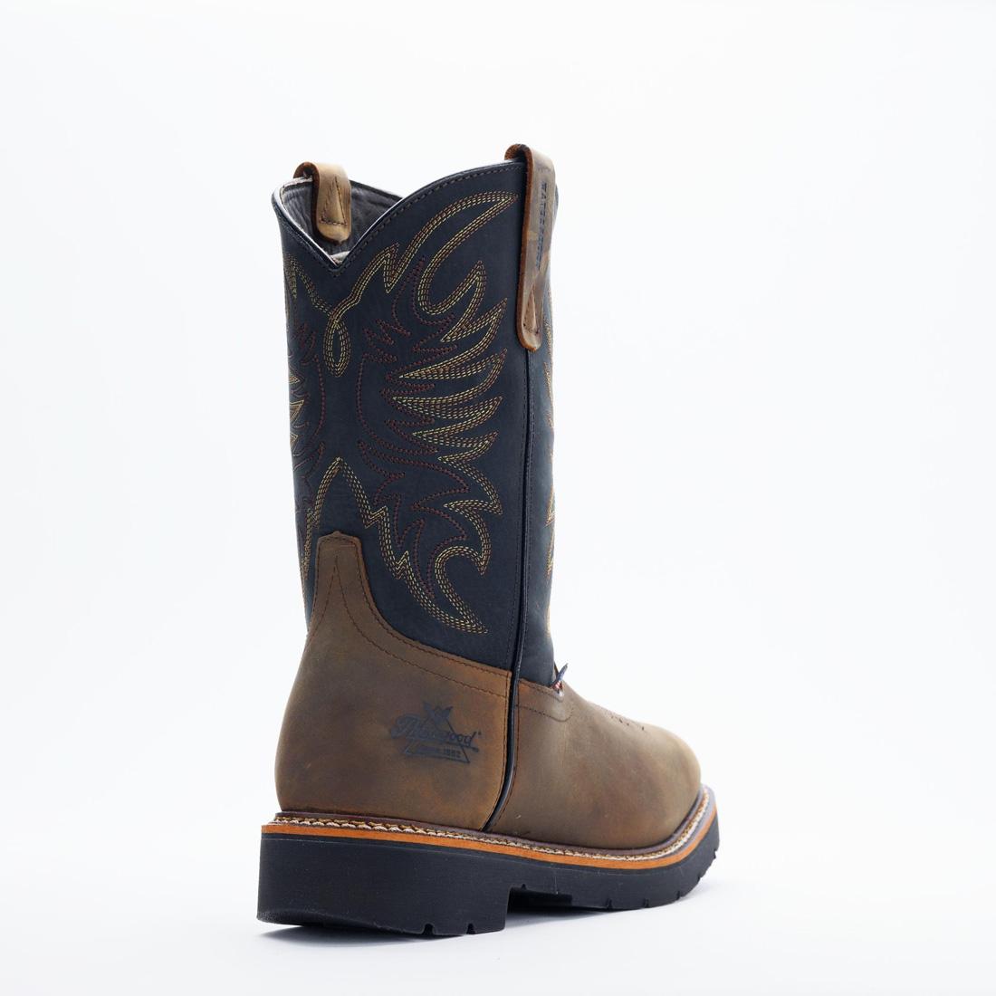 Waterproof Square Toe WGTN 11 Boots for Men - Crazy Horse Leather Black - Ideal for Outdoor Work, Hiking & Winter Wear