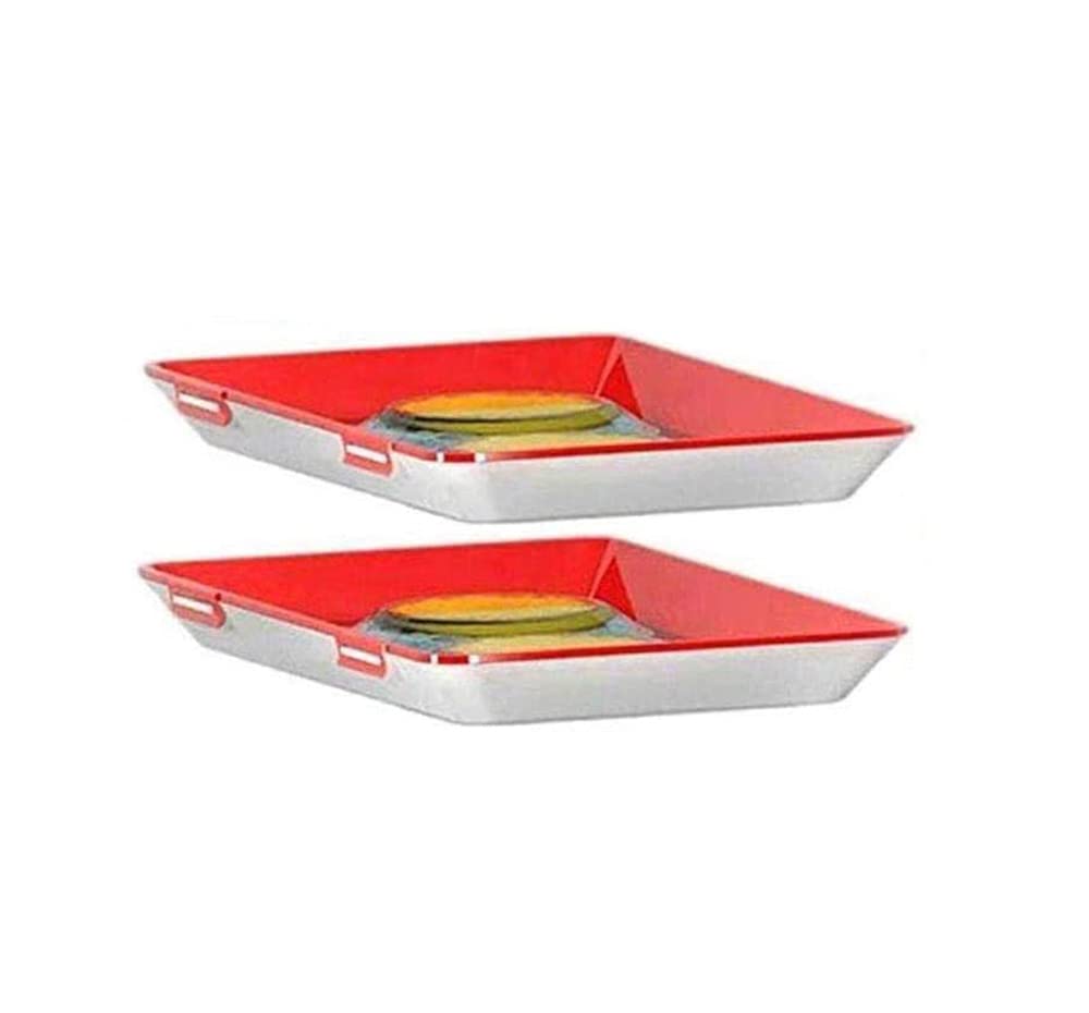Vacuum Sealed Food Storage Containers with Magic Elastic Film Buckle - 2 Pack Plastic Preservation Trays for Fresh Fruits, Vegetables & Meal Prep | Airtight Kitchen Organizer for Refrigerator & Freezer | BPA-Free Food Savers