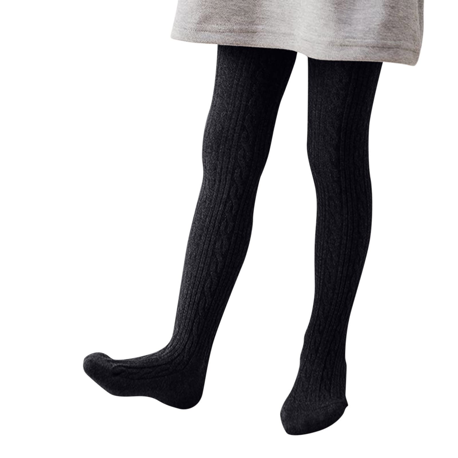 XGao Baby Girl Winter Leggings - Warm Cable Knit Toddler Tights, Seamless Stretchy Stockings for Infants & Kids - Perfect for Cold Weather, Playdates & Holiday Outfits