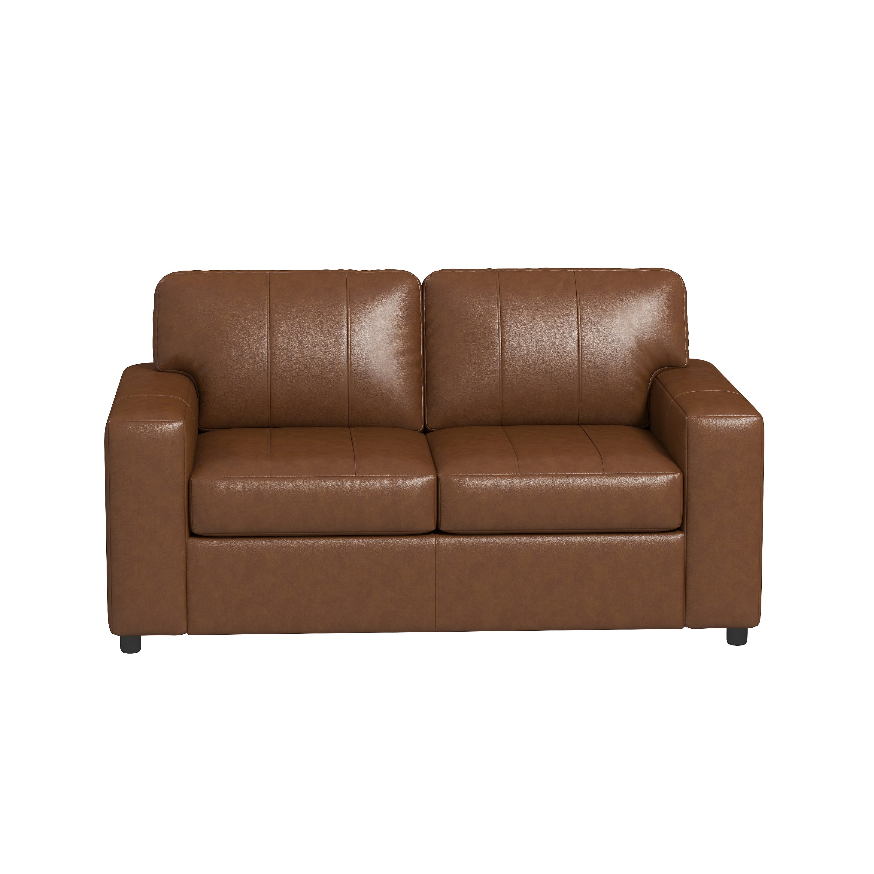 Roundhill Furniture Sakan Genuine Leather Upholstered Loveseat Sofa - Modern Two-Seater for Living Room, Lounge & Office