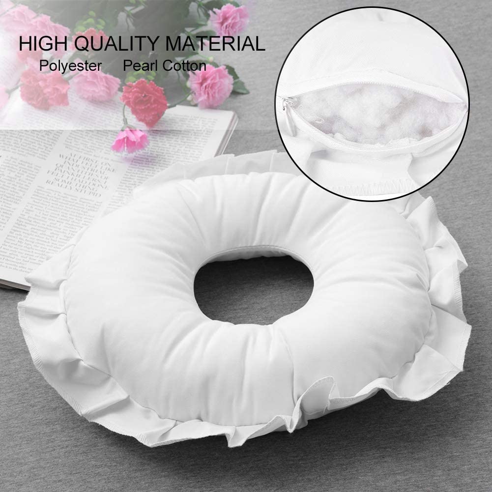 **Massage Face Down Pillow with Hole - Hollowed Headrest Cushion for Spa, Facial, and Massage Therapy - Comfortable Support for Massage Beds, Chiropractic, and Relaxation**