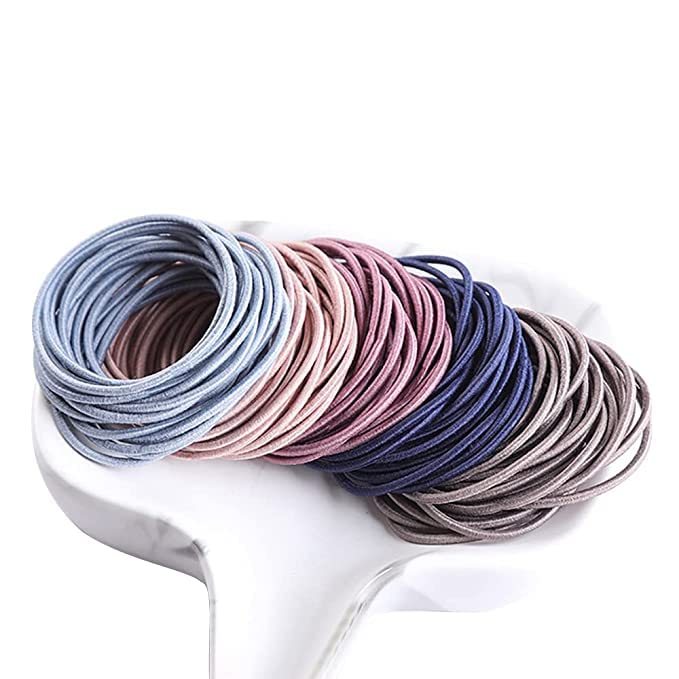 GITGRNTH Stretchable Rubber Hair Bands - No Crease Hair Ties & Thin Headbands for Women, Men, Girls & Boys | Perfect for Ponytails, Workouts, Sports & Daily Use