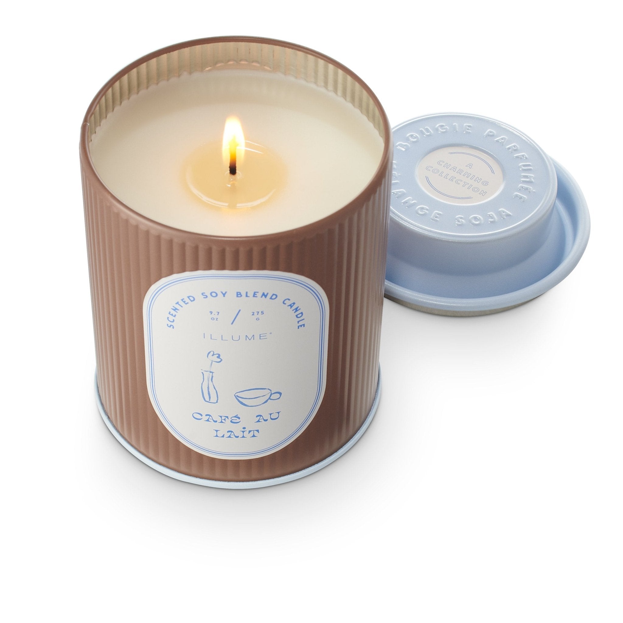 Elegant Cafe au Lait Scented Petite Tin Candle - Perfect for Home Decor, Romantic Dinners & Relaxing Bath Time