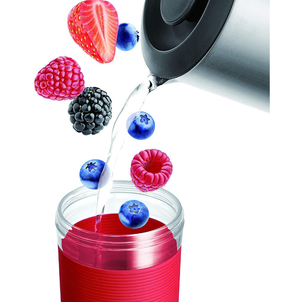 SALTON BL2045RD Portable Personal Blender - 350W High-Speed Blending, Travel-Friendly Design, BPA-Free - Perfect for Smoothies, Protein Shakes & Meal Prep at Home, Office or Gym