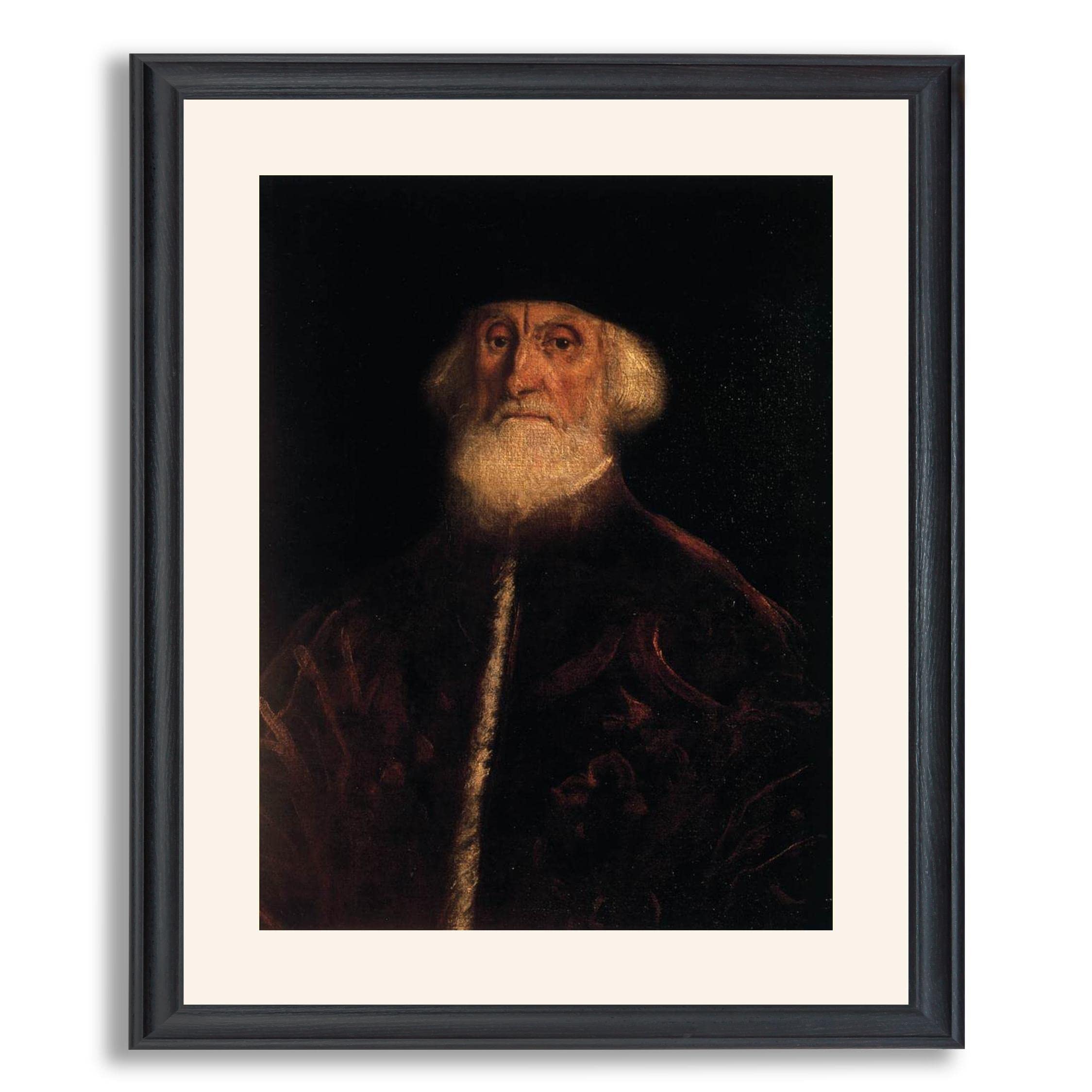 Tintoretto Framed Print - Portrait of Jacopo Soranzo | High-Quality Fine Art Reproduction | Wood Frame Wall Art Decor | Perfect for Living Room, Office & Gift | Renaissance Painting for Home Decor & Art Lovers