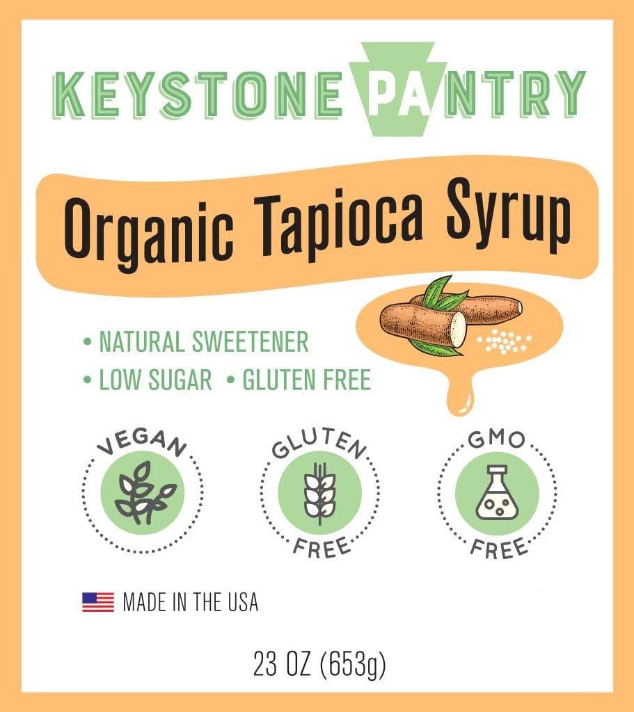 Organic Tapioca Syrup 1 Pint Bottle - Natural Sweetener, Low Sugar, Gluten Free, Vegan, Non-GMO, Kosher-Parve - Perfect for Baking, Coffee, Tea & Healthy Recipes