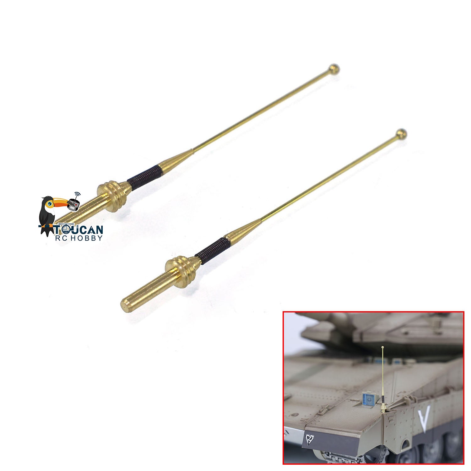 Heng Long 1/16 Scale RC Tank Antenna for IDF Merkava MK IV 3958 Remote Control Military Vehicle - US Stock | Replacement Part for RC Tank Battles & Model Tank Collection