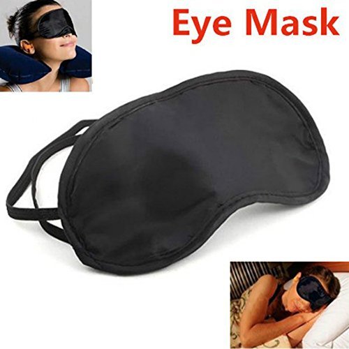 Silk Sleep Eye Mask with Adjustable Strap - Soft Black Blindfold for Night & Travel - Perfect for Deep Sleep, Naps, and Airplane Rest