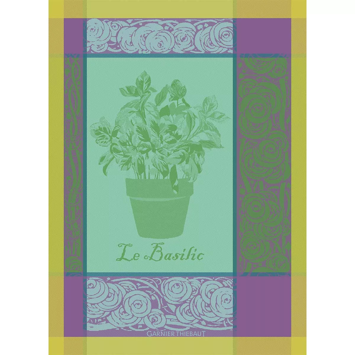 Premium Garnier Thiebaut Kitchen Tea Towels - Absorbent & Durable Basil Purple Dish Cloths for Drying Dishes, Cleaning Countertops & Elegant Kitchen Decor
