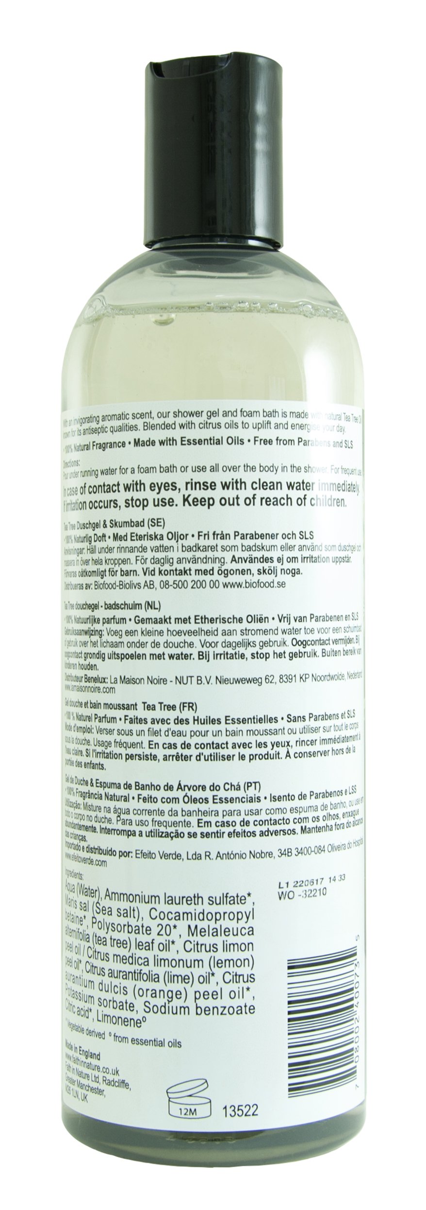 Natural Tea Tree Shower Gel & Foam Bath for Acne-Prone Skin | Refreshing Body Wash with Antibacterial Properties | Perfect for Daily Cleansing & Relaxing Bath Time