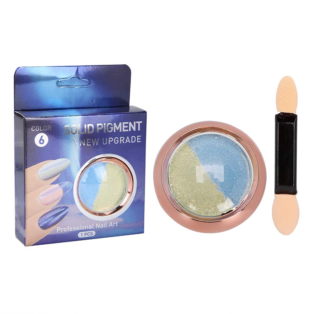 Easy to Use Nail Art Glitter Mirror Powder - Solid Two-Color Aurora Powder 06 | Small & Portable Nail Glitter for Home Manicure & Salon | Perfect for DIY Nail Art, Gel Polish, and Professional Nail Designs