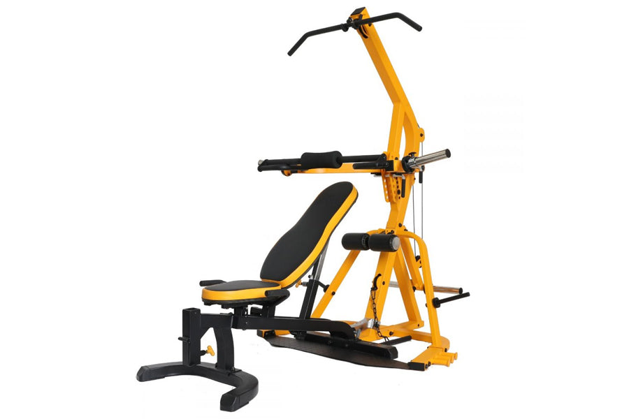 Powertec Workbench Levergym - Adjustable Home Gym Equipment for Full Body Workout (Yellow) | Perfect for Home Gym, Strength Training & Fitness Enthusiasts