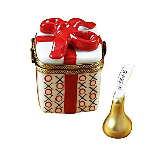 Authentic Limoges Porcelain Figurine - LOVE Gift Box with XO/XO & Removable Kiss | Handcrafted in France | Perfect for Valentine's Day, Anniversary & Romantic Gifts