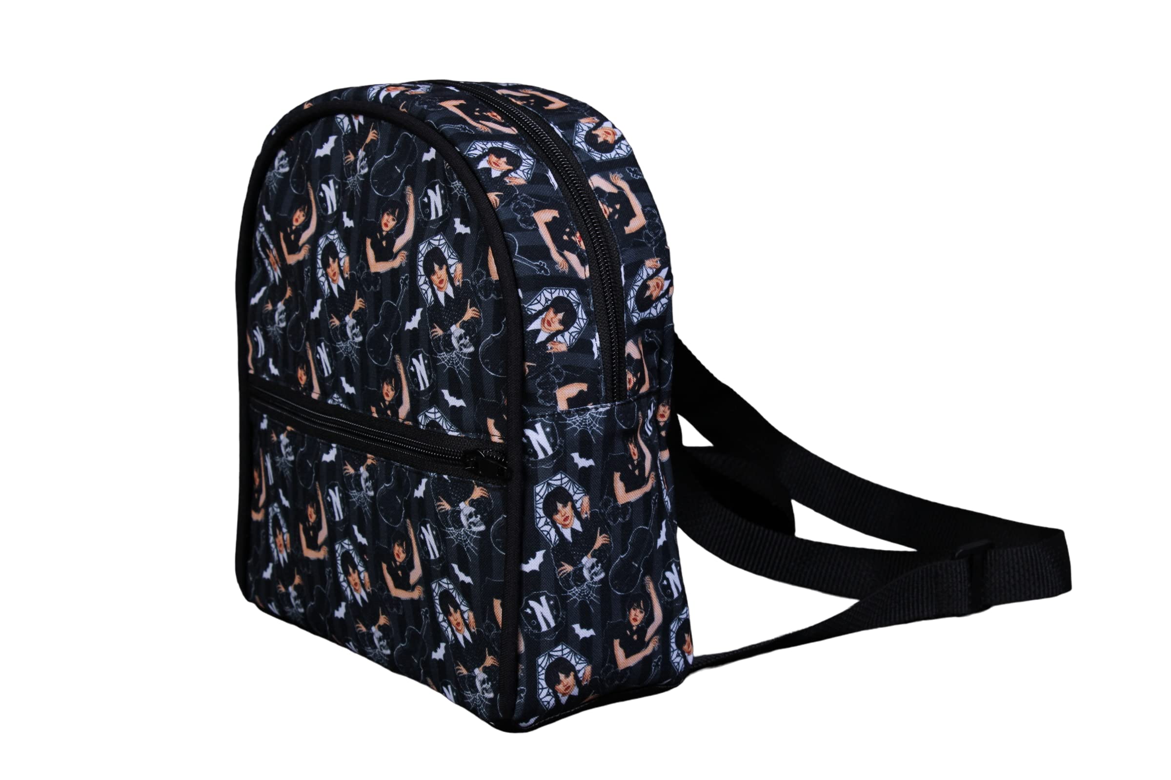 Addams Family Mini Backpack - Gothic Horror Themed Small Backpack for Cosplay & Halloween | Perfect for Conventions, School, and Travel Accessories