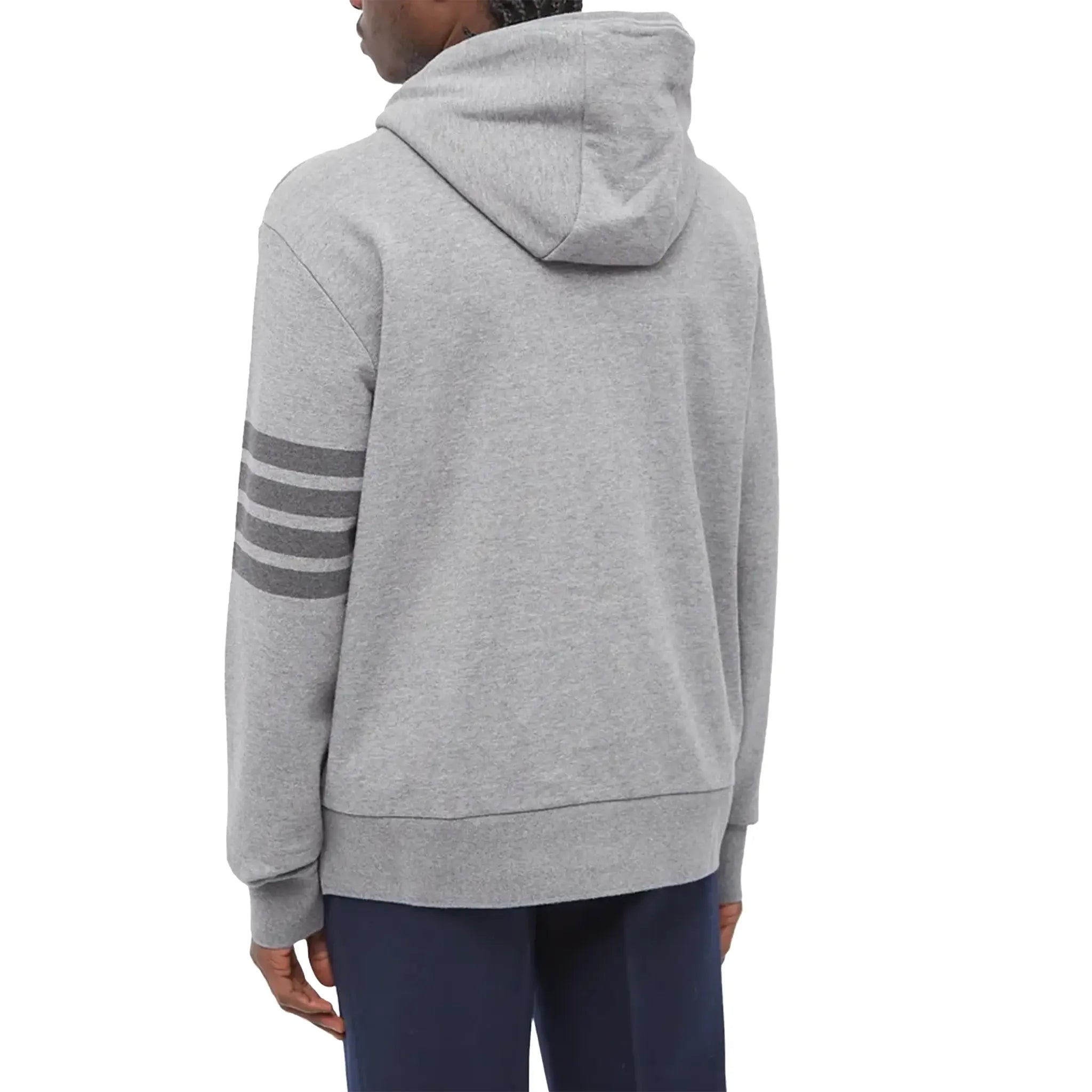 Thom Browne Classic Loopback 4-Bar Tonal Full Zip Hoodie - Medium Grey | Men's Luxury Streetwear for Casual Wear & Urban Fashion