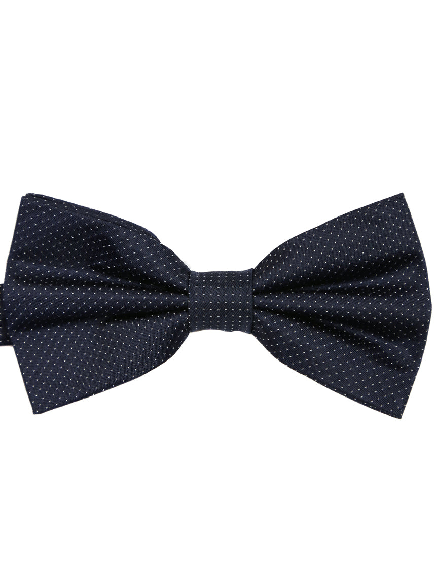 DÉCLIC Classic Microdot Bow Tie for Men - Navy Blue Pre-Tied Bowtie for Weddings, Parties & Formal Events