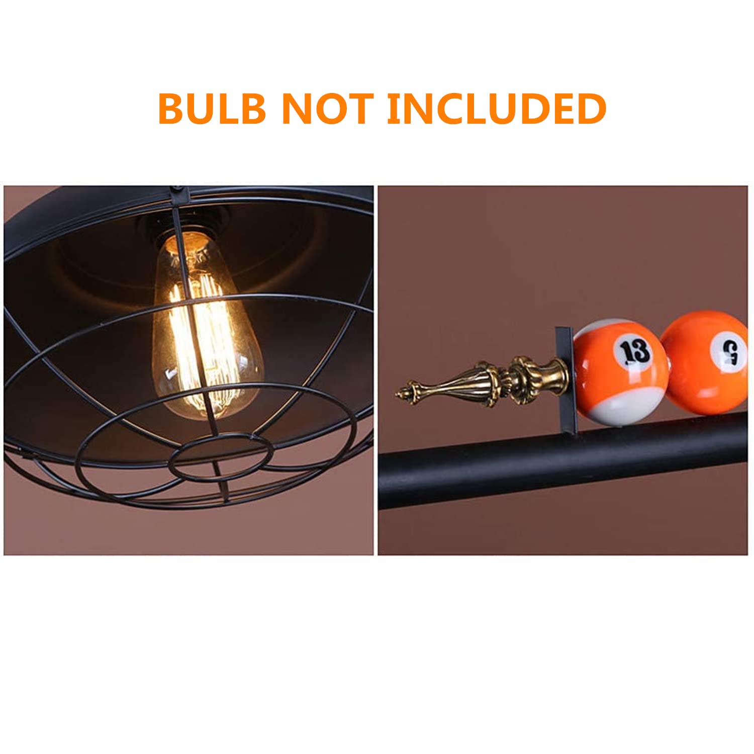 Premium Pool Table Light - Billiard Ball Design Ceiling Pendant Lamp with 2 Metal Shades (2 Lights) for Game Rooms, Bars & Man Caves - Perfect for Billiards, Parties & Entertainment Spaces
