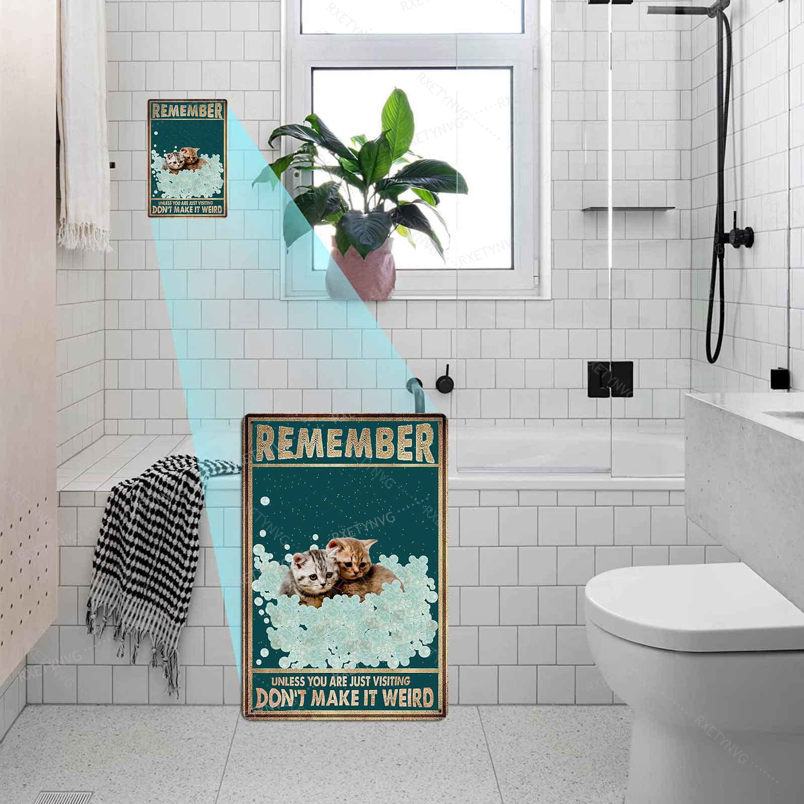 Funny Wash Your Paws Tin Sign - 8x12 Inch Metal Wall Decor for Bathroom & Kitchen