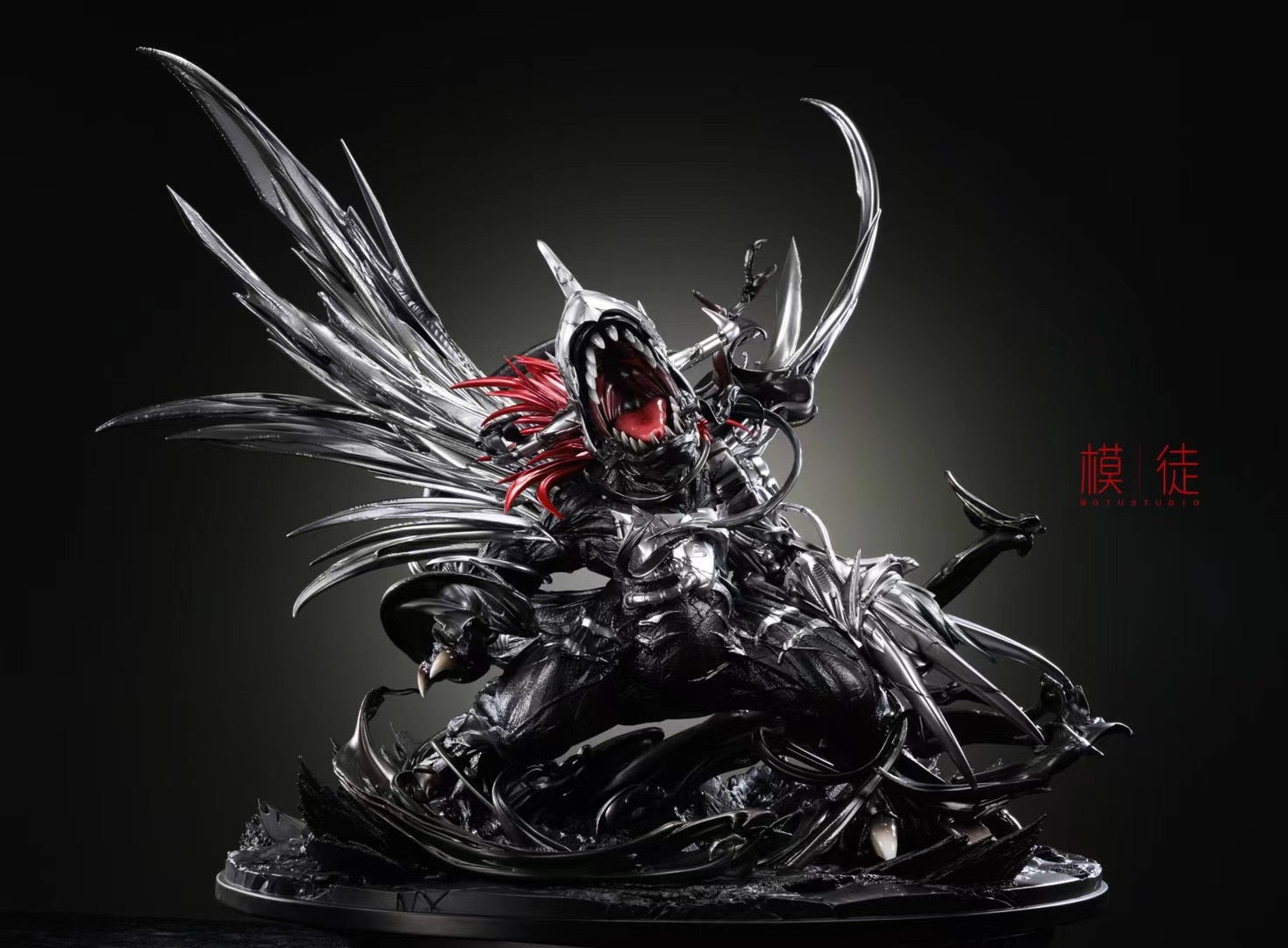 MOTU Studio MetalGreymon Action Figure - Dark Mechanical Dinosaur Toy for Collectors & Digimon Fans - Perfect for Display, Gifts & Anime Battles