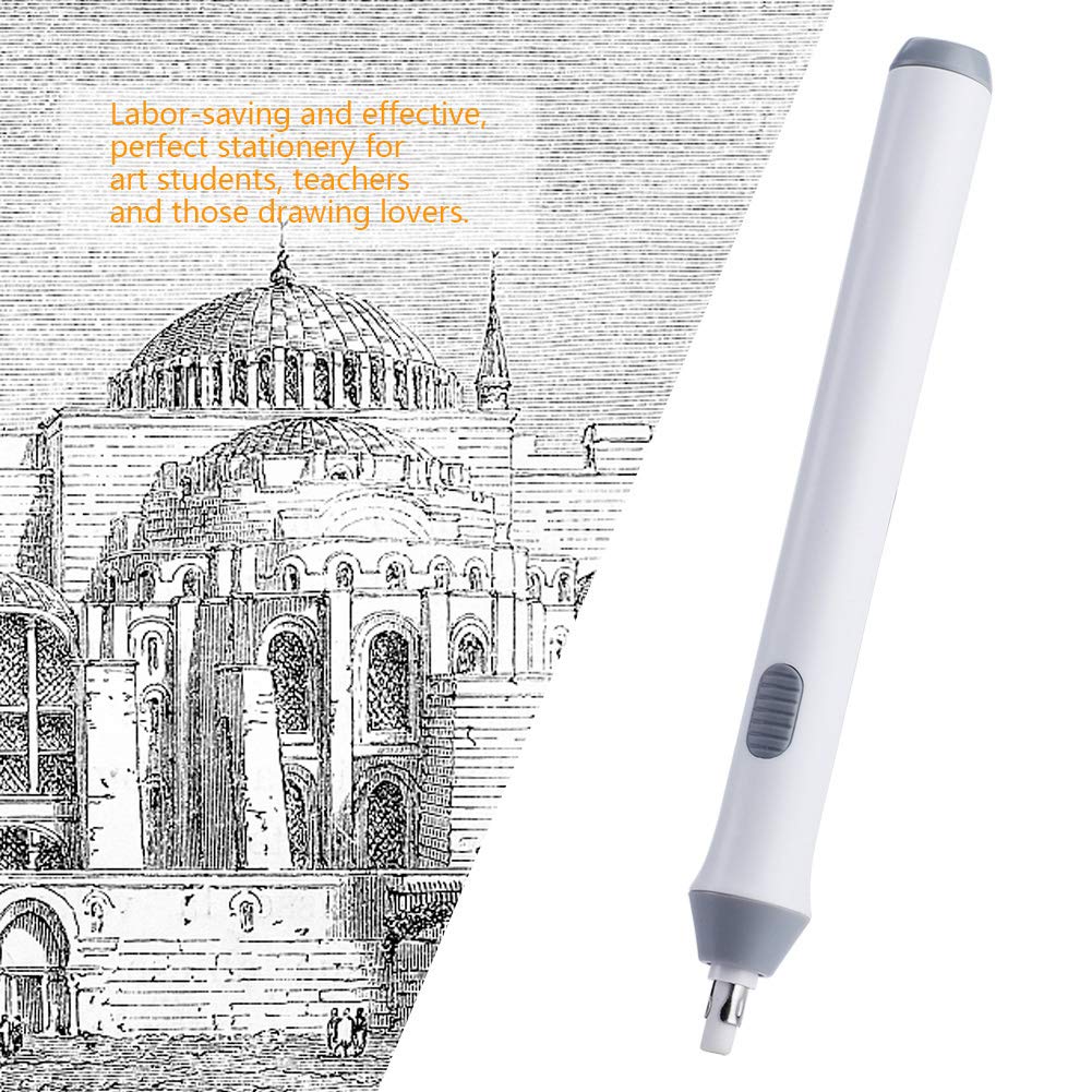 Electric Eraser Pen for Drawing - Battery Operated Automatic Pencil Eraser with 22 Refills (Black/White) | Perfect for Artists, Sketching & Drafting | Ideal for Studio, Classroom & Office Use