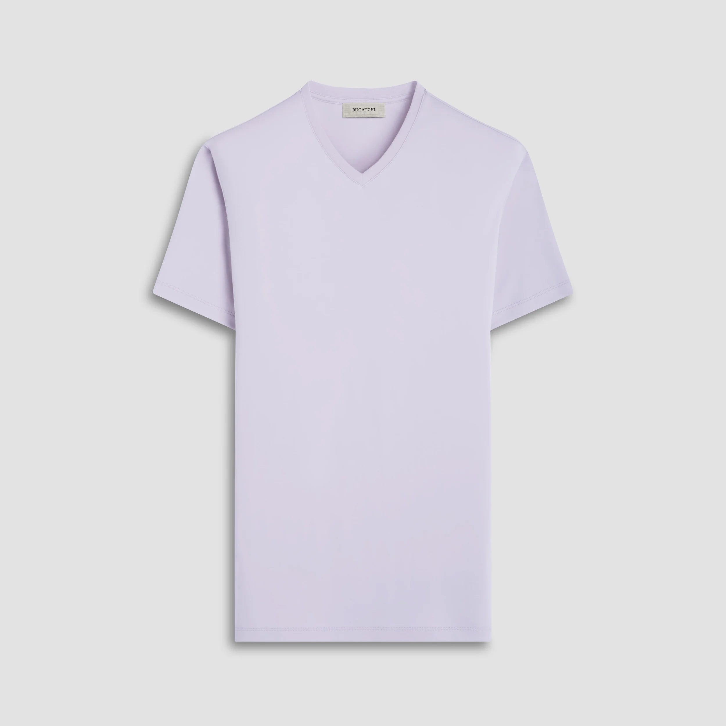 Bugatchi Holden Premium Pima Cotton V-Neck T-Shirt for Men - Soft & Comfortable Casual Wear - Platinum Color - Perfect for Everyday Outfits, Lounge & Travel