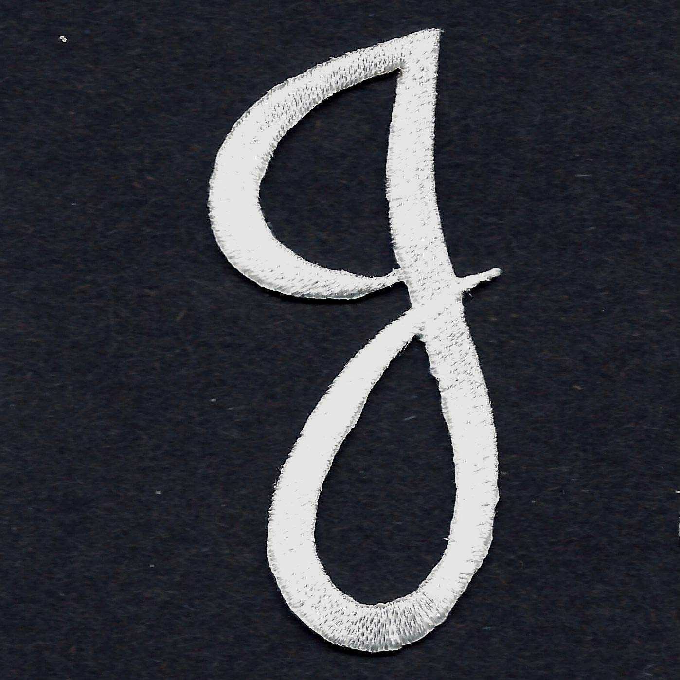 Iron On Embroidered Applique - White Script Letter J for DIY Crafts, Custom Clothing & Personalized Gifts | Perfect for T-Shirts, Hats, Bags & Home Decor