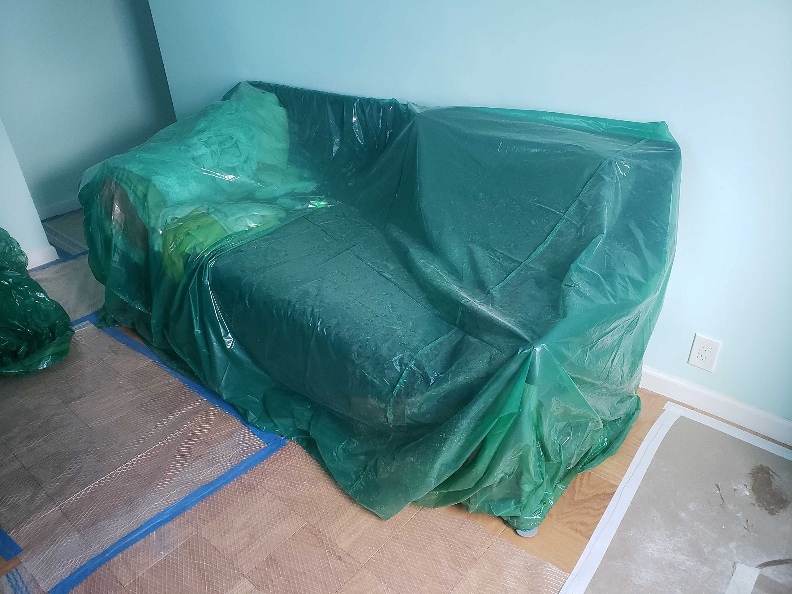 Skywin 101 x 75 x 50 Inches Clear Plastic Furniture Cover for Moving & Storage - Waterproof Dust Protector for Sofa, Couch, Mattress - Perfect for Home, Office & Moving Day Protection