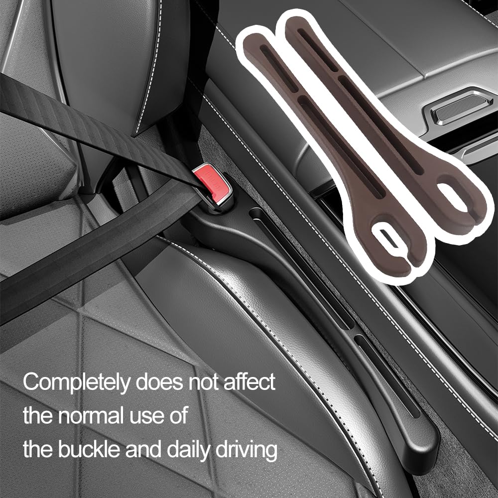 2PCS Car Seat Gap Filler Organizer with Phone Holder, Upgrade Version for Preventing Items from Falling, Essential Car Accessories, Brown - Perfect for Road Trips and Daily Commutes