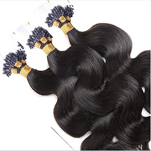 28 Inch Body Wave Micro Loop Ring Human Hair Extensions - 100% Remy Human Hair - #4 Brown Color - 100 Strands with Micro Beads - Perfect for Length & Volume - Great for Parties, Weddings & Daily Styling
