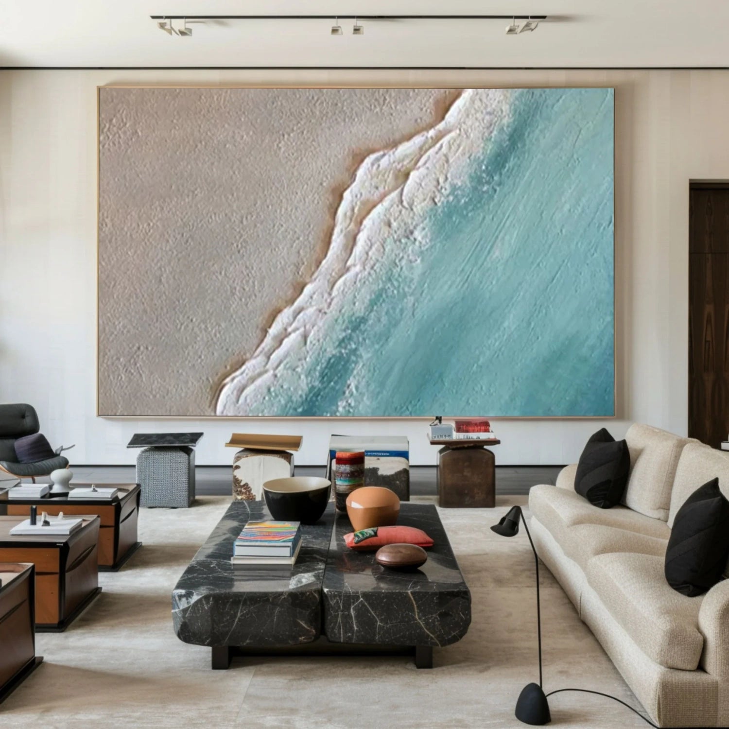 Ocean and Sky Painting #OS 227 - Handmade Canvas Wall Art for Home & Office Decor - Perfect for Living Room, Bedroom, or Office